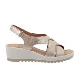 SANDALO CON ZEPPA ENVAL SOFT DONNA CAPRA MET PARKE SABBIA LAMINATO 5781133