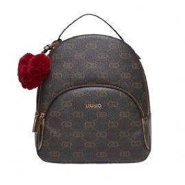 ZAINO LIU JO DONNA CON LOGO E CHARM MOCA 30X15X21CM AF4193 E0668 71409