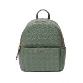ZAINO LIU JO DONNA CON LOGO IN PU BOTTOLATO DARK JADE 23X11X31CM AF4196 E0778 X0223