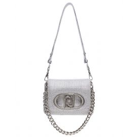 BORSA TRACOLLA LIU JO DONNA ECS S LA PUFFY GRIGIO CON STRASS 19X5X9CM AF4269 J4638 X0632