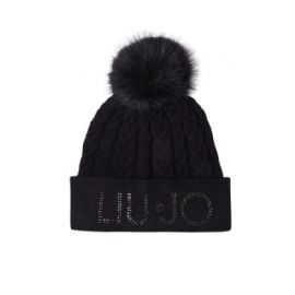 BERRETTO LIU JO DONNA BERRETTO IN MAGLIA NERO CON PON PON  2F4054 M0300 22222