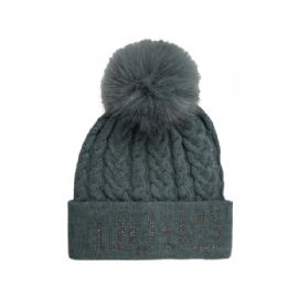 BERRETTO LIU JO DONNA BERRETTO IN MAGLIA BERLY GREEN  CON PON PON  2F4054 M0300 X0600