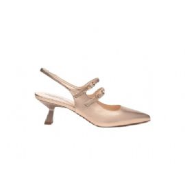 DECOLLETE' NEROGIARDINI DONNA LAMINATO SANDALO TPU CLETO NATURALE TACCO 5CM E512253DE/434