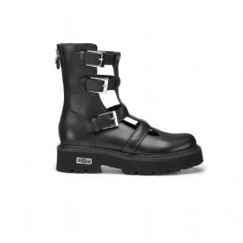 STIVALETTI ANFIBIO CULT DONNA SLASH 4437 MID W LEATHER BLACK CLW443700