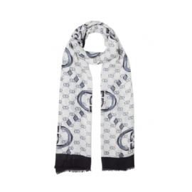 SCIARPA SCIALLE  LIU JO DONNA STOLA NERO LOGO MONOGRAM  90X180CM 2A5029 T0300 22222