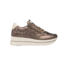 SNEAKERS CON ZEPPA NEROGIARDINI DONNA OMEGA T.MORO T.GLITTER GR.TOP SAB ETOILE MIELE TR CORVARA I514101D/300