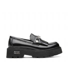 MOCASSINI CULT DONNASLASH 4579 LOW W BR.LEATHER BLACK/SILVER CHAIN CLW457900