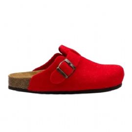 SABOT LOWENWEISS DONNA IN FELTRO CON CINTURINO ROSSO BELT B939F 5