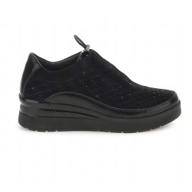 SNEAKERS SLIP-ON STONEFLY DONNA CREAM 21 PULL SUE/LAMINATED EMBROIDERED BLACK GOAT SUEDE/SYNTHETIC LAMINATED 222958 000